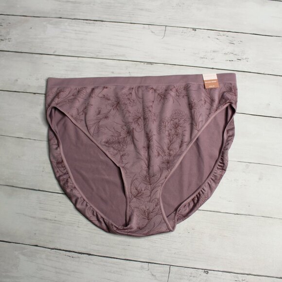 Ambrielle Women's High Cut Leg Brief Panties Size XXL 9 Floral - Picture 1 of 5